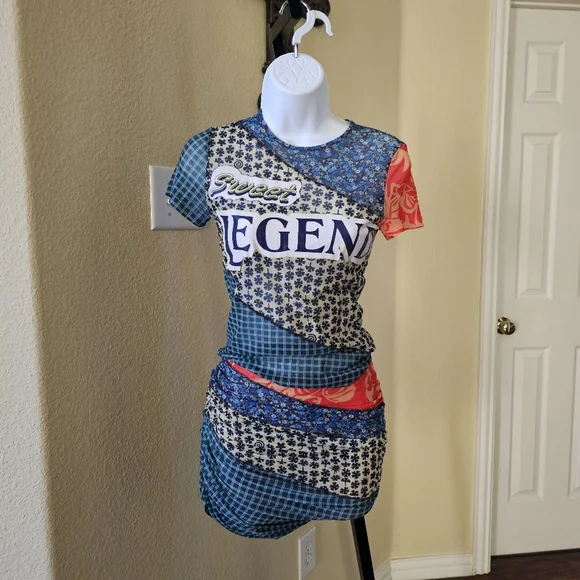 Miaou Green Paloma Elsesser Edition Skirt/T-Shirt Set - Picture 2 of 12